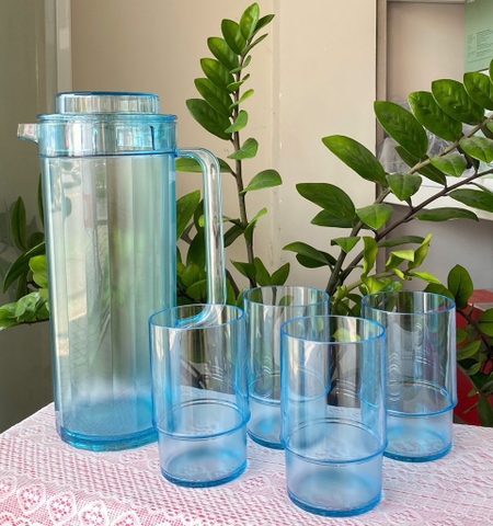 Bộ bình uống nước Tupperware 5 món Crystal Flower Language