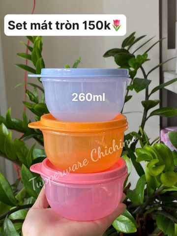 Tuptrung - Hộp Mát Bowl Tròn Thân Trong 260ml (01 Hộp)
