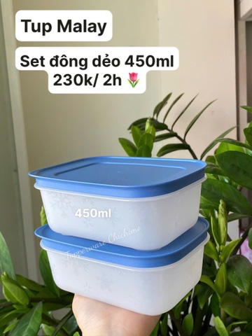 Tupmalay - Hộp Đông Dẻo Tupperware Chill Freez Medium High 450ml (01 Hộp)
