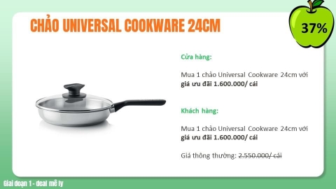 Chảo Universal Cookware 24cm - New Tupperware Chính Hãng