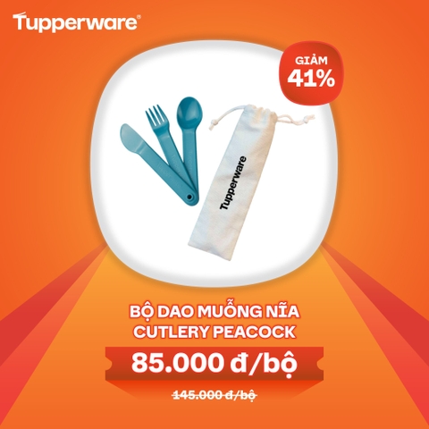 Bộ Dao Muỗng Nĩa Tupperware Cutlery Peacok Set 3 - Tặng Túi Vải