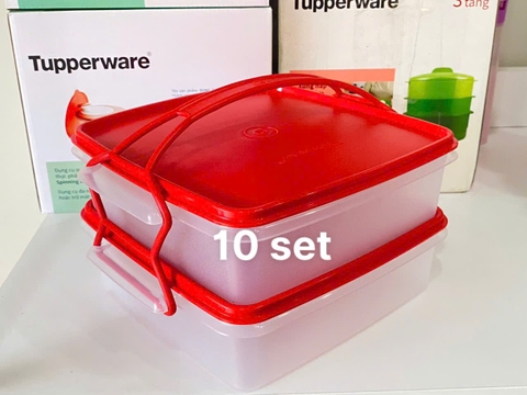 Tuptrung Set 2 Hộp Mát Có Quai Đỏ COOL STORAGE BOXES ( 1 Hộp 2L+ 1 Hộp 4L)