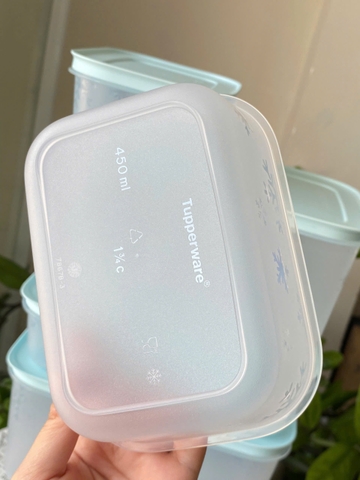 Tuptrung - 6 Hộp đông xanh min thân trong bông tuyết - gồm 2h 450ml 2h 1.1L 1h dẹp 1L 1h 2.5L - Tupperware