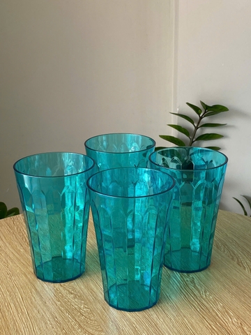 Bộ Bình Nước Tupperware Prisms Serving  + 4 Cốc Xanh Min - Tupperwera Malaysia Chính Hãng