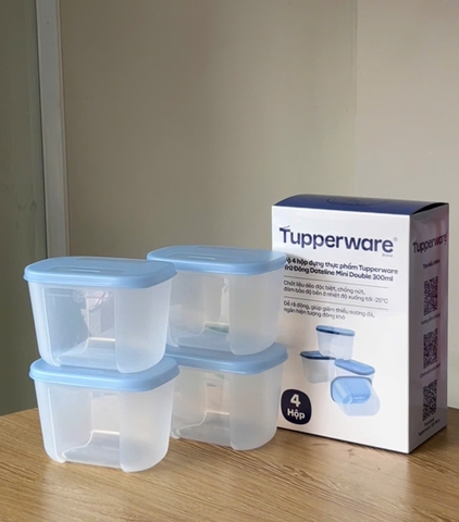Bộ 4 Hộp Tupperware Trữ Đông Gen I Mini 300ml - New Tupperware Chính Hãng