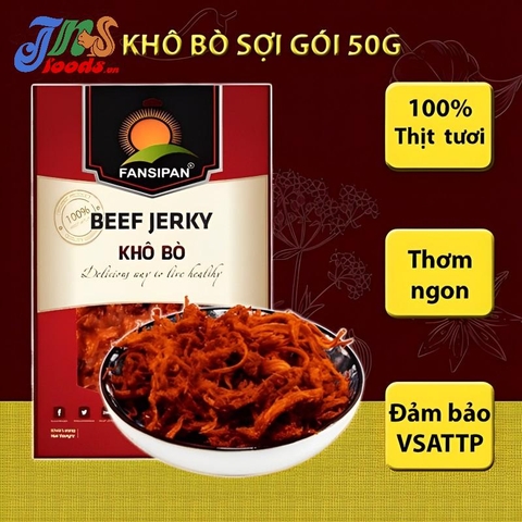 Khô bò sợi Fansipan 50gr - 100gr - Jnsfoods.vn sỉ toàn quốc