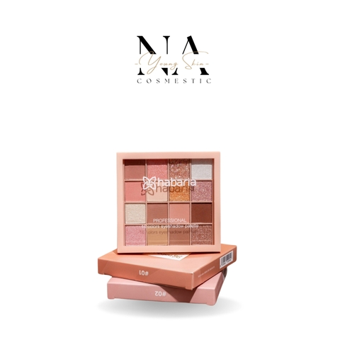 Bảng Phấn Mắt 16 Ô Habaria Eyeshadow Palette 16gr Siêu Mềm Mịn, Lâu Trôi, Bền Màu