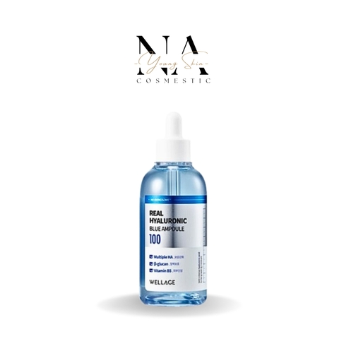 [Wellage] Serum giúp cấp ẩm, căng bóng da Serum Real Hyaluronic Blue Ampoule Wellage 75ml