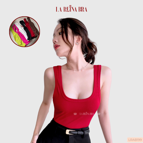 Áo Ba Lỗ Cotton Gân Tăm LA REINA BRA Dáng Ôm Body Hàng Cao Cấp Mặc Tôn Dáng, Mềm Mại, Thoáng Mát - LRAB199
