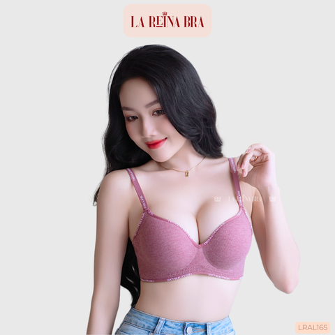 Áo Lót Nâng Ngực Chất Cotton Viền Chữ LA REINA BRA - LRAL165