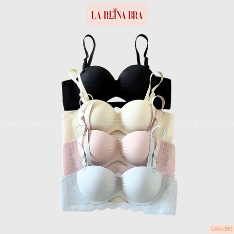 Áo Ngực LA REINA BRA – Áo Su Non Nơ Nâng Ngực Đẹp, Đệm 2cm, Thiết Kế Không Viền, Không Gọng -LRAL190