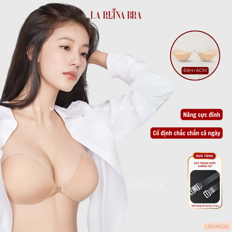 Miếng Dán Ngực LA REINA BRA (Tặng Dây Trong) Đệm Nâng Ngực Dày 6cm Thiết Kế Cài Trước Chống Nước Siêu Dính - LRDN026