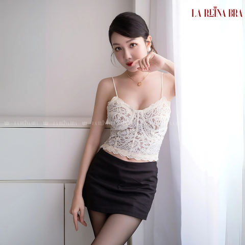 Áo Bralette Ren Trắng Thanh Lịch LA REINA BRA - LRTK043