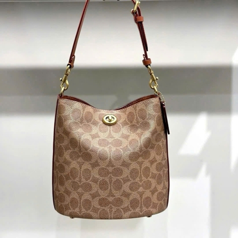 Túi Bucket Coach Willow Soft Bucket Bag 19 In Signature Canvas