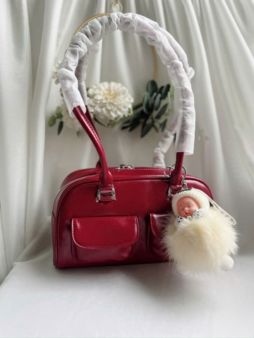 Túi Xách Stand oil Chubby Bag Đỏ Đô