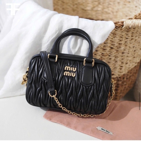 Túi Xách Miu Miu Acardie Matelasse Đen