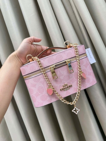 Túi Vanity Coach Hồng Sakura