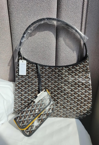 Túi Tote Nữ Goyard Hobo Bag In Goyardine Chevroches Calfskin Black