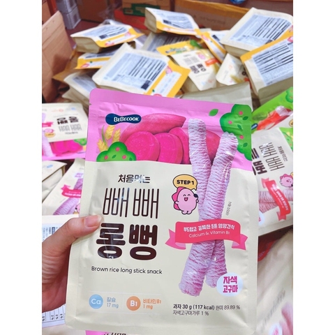 Bánh gạo lứt thanh dài Bebecook vị khoai lang (12m+)