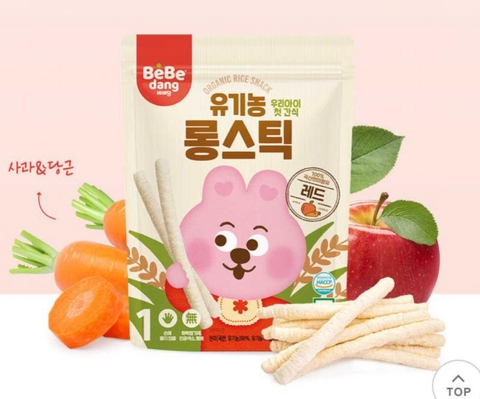 Bánh ăn dặm hữu cơ bebedang vị táo, cà rốt ( 6m+)