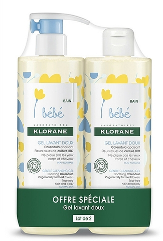 Sữa tắm hoa cúc Bebe Klorane 2x500ml ( 0m+)