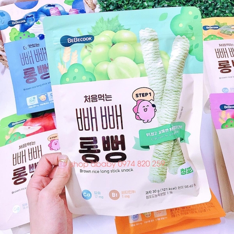 Bánh gạo lứt thanh dài Bebecook vị nho (12m+)