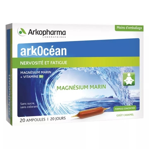 Mage biển + Vitamin B6 giảm căng thẳng mệt mỏi Arkocéan ( 20 ống )