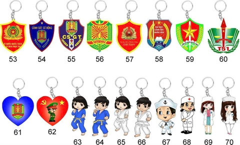 Móc Khóa Chibi Ngành Công An Bộ Đội Hải Quan Cứu Hỏa Dễ Thương