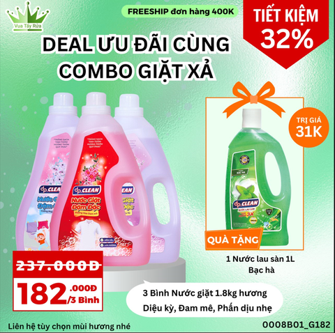 COMBO MIX 3 NƯỚC GIẶT M3T1 ( 182K)