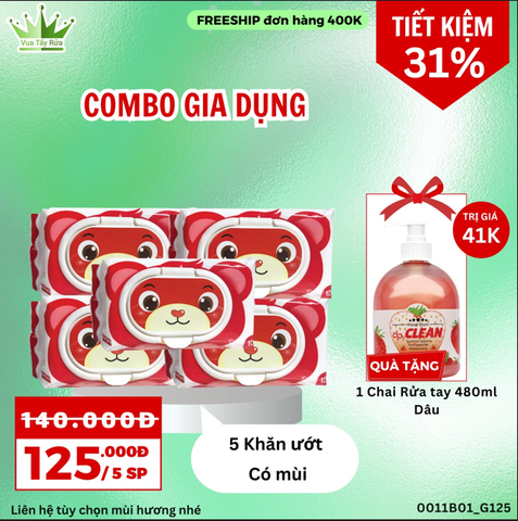 COMBO KHĂN ƯỚT M5T1 RỬA TAY (125K)