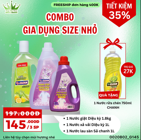 COMBO NƯỚC GIẶT NƯỚC XẢ LAU SÀN M3T1 RỬA CHÉN (145K)