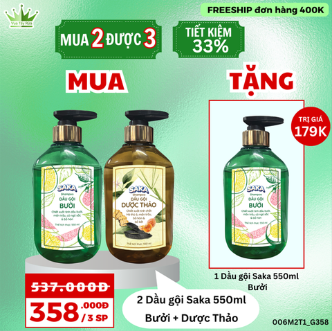 COMBO DẦU GỘI 550ML M2T1 (B01_G358)