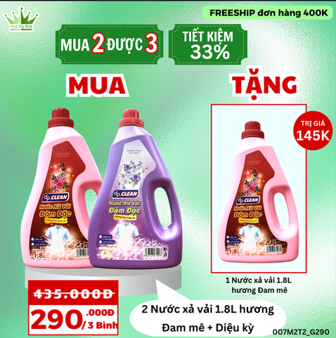 COMBO M2T1 NƯỚC XẢ VẢI 1.8L (290K)