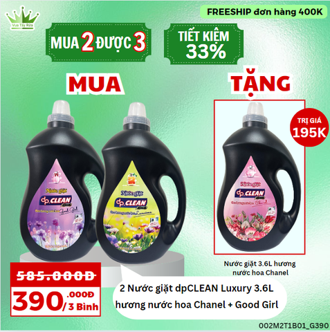COMBO 3 NƯỚC GIẶT DPCLEAN LUXURY 3,6L (390K)