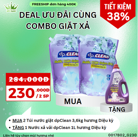 COMBO NƯỚC GIẶT TẶNG NƯỚC XẢ M2T1 (230K)