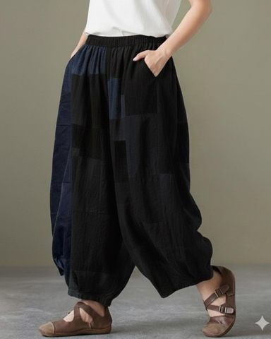 Patchwork Boom Pants - Black - L