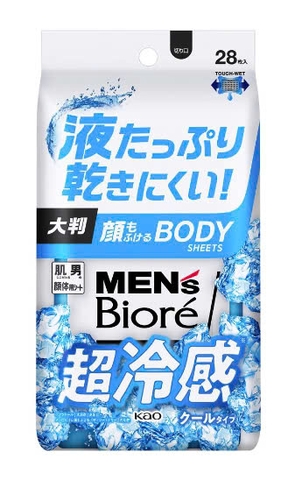 Khăn lau toàn thân Biore dành cho nam Loại mát (28 miếng)