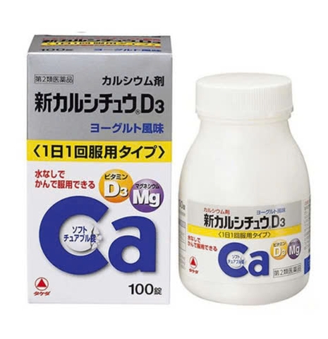 NITTO PHARMA - Viên uống Canxi bổ sung D3, Mg 100v