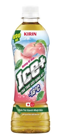 Trà Trái Cây Ice+ vị Đào - Chai 490ml
