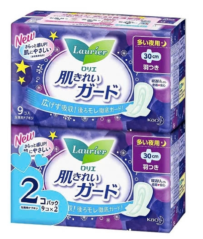 BVS Laurier ban đêm cánh 30cm (9 miếng x 2)