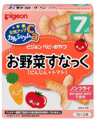 Bánh ăn dặm Pigeon bổ sung canxi vị cà rốt, cà chua 7M (12g)