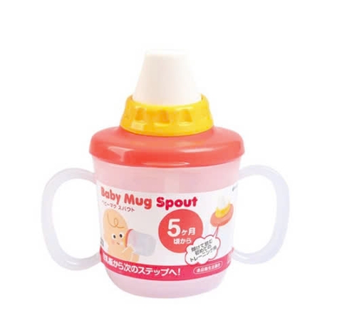 Cốc tập uống có vòi hút màu cam