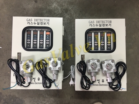 Thiết bị báo rò rỉ khí gas công nghiệp 2 kênh Shinwoo ND-213 và 02