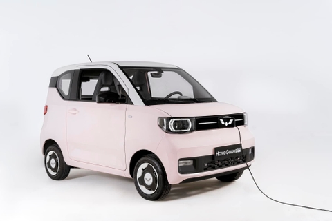 Xe điện Wuling Mini EV – LV2 ( màu Hồng đào- nóc đen)