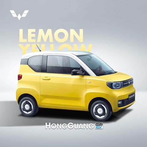 Xe điện Wuling Mini EV – LV2 ( màu Vàng chanh- nóc trắng)