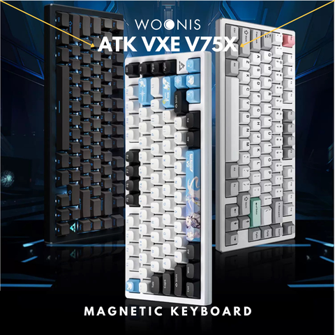 BÀN PHÍM CƠ GAMING KHÔNG DÂY VXE ATK V75X | NHÔM CNC | HOTSWAP | 1MS | RGB