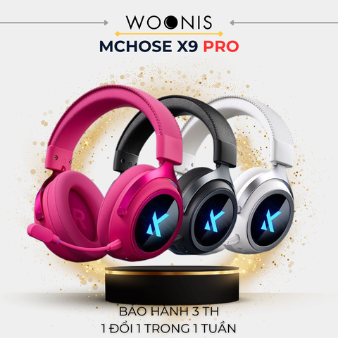 Tai Nghe Gaming Không Dây MCHOSE X9 Pro – 7.1 Surround, Pin Trâu 250H, Mic AI Chống Ồn