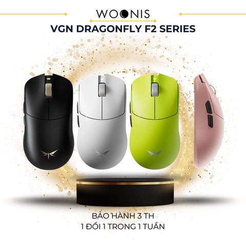 Chuột Gaming Không Dây VGN Dragonfly F2 Promax, Ultra+ Siêu nhẹ 51g, Cảm biến PAW3950 Flagship, Chip Nordic