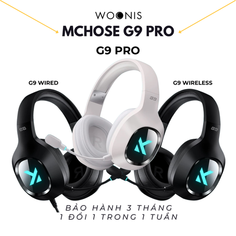 Tai nghe chụp tai bluetooth MCHOSE G9 PRO không dây 3 mode kết nối Micrô giảm tiếng ồn chủ động thông minh 360° AI