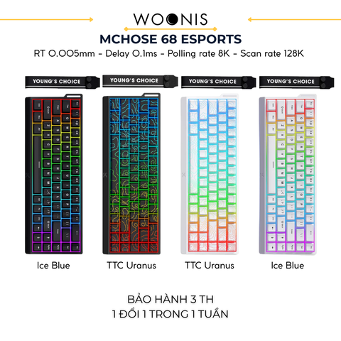 BÀN PHÍM CƠ GAMING HE MCHOSE ACE60/68 | Rapid Trigger | Scan-rate 128K | 8000hz